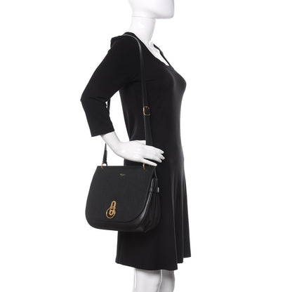 Mulberry Small Classic Grain Calfskin Amberley Satchel Black 2 of 9
