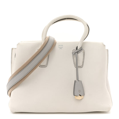 MCM Grained Calfskin Medium Milla Tote White 1 of 26