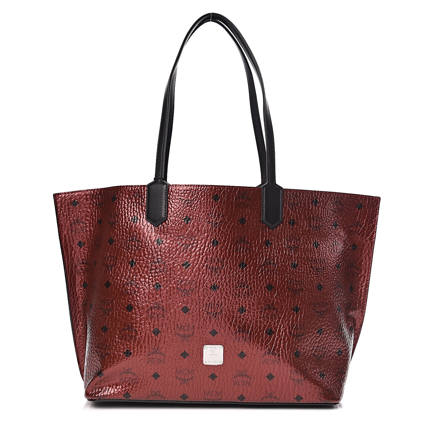 Metallic Visetos Shopper Tote Scooter Red