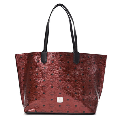 MCM Metallic Visetos Shopper Tote Scooter Red 1 of 10