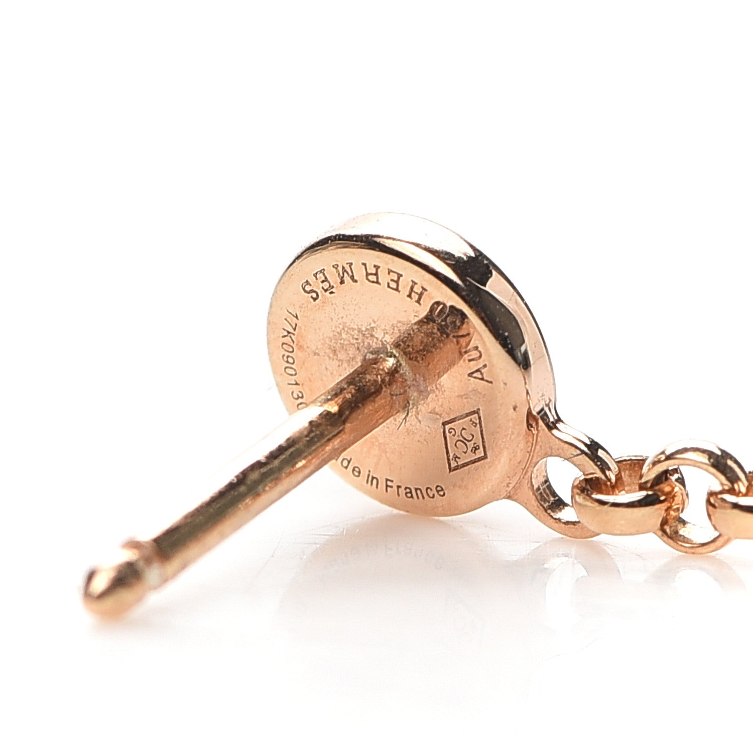 Hermes 18K Rose Gold Diamond Gambade Earrings 5 of 6
