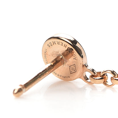 Hermes 18K Rose Gold Diamond Gambade Earrings 5 of 6
