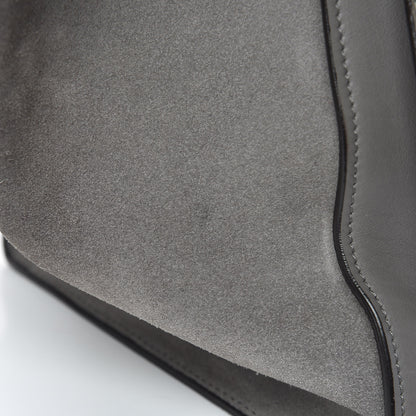 Celine Crocodile Embossed Calfskin Suede Large Trapeze Grey 14 of 16