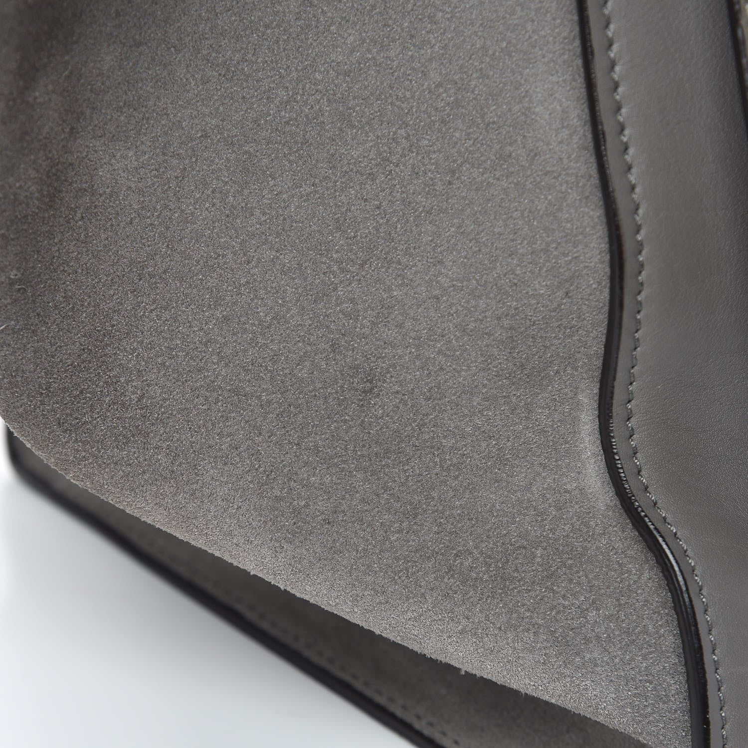 Celine Crocodile Embossed Calfskin Suede Large Trapeze Grey 14 of 16