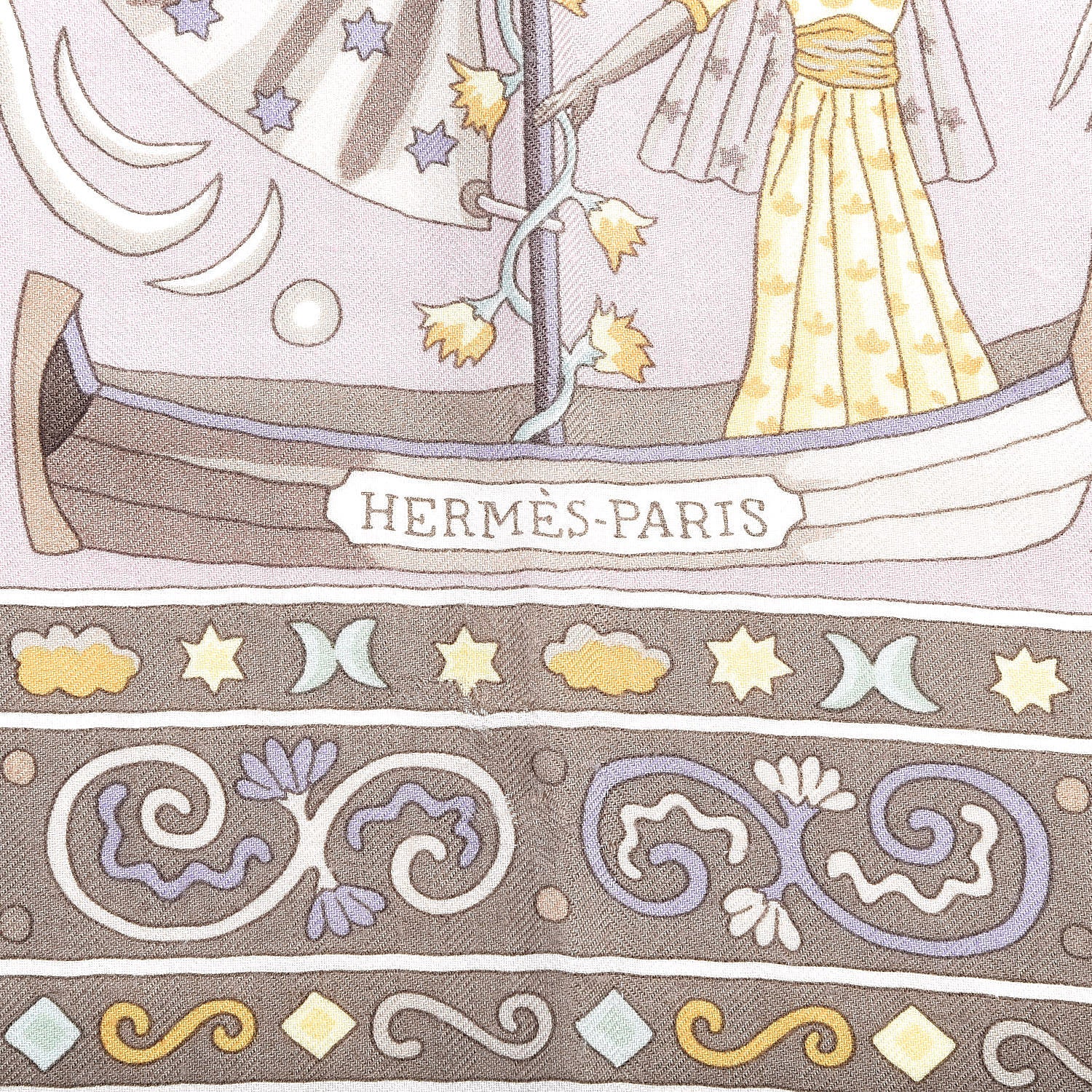 Hermes Cashmere Silk Peuple Du Vent Shawl 140 5 of 8