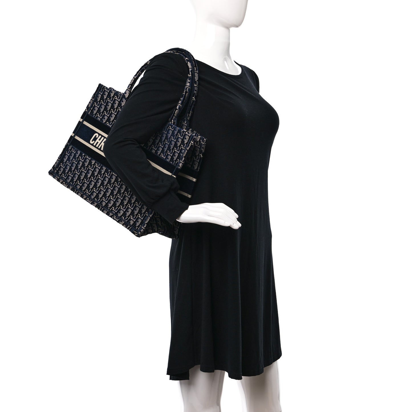 Oblique Velvet Medium Book Tote Blue Multicolor