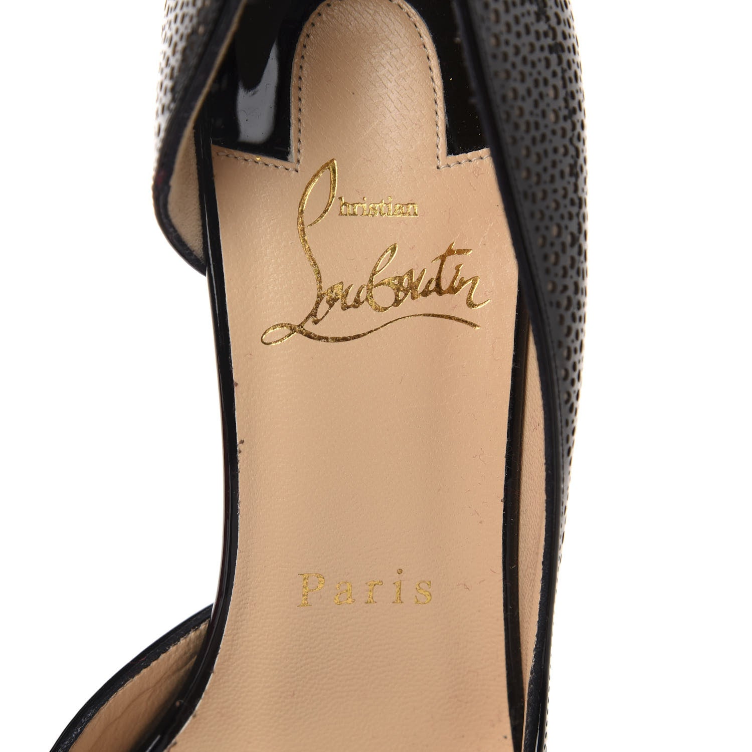 Christian Louboutin Patent Glitter Galupump 70 Pumps 35.5 Black Gold 7 of 9