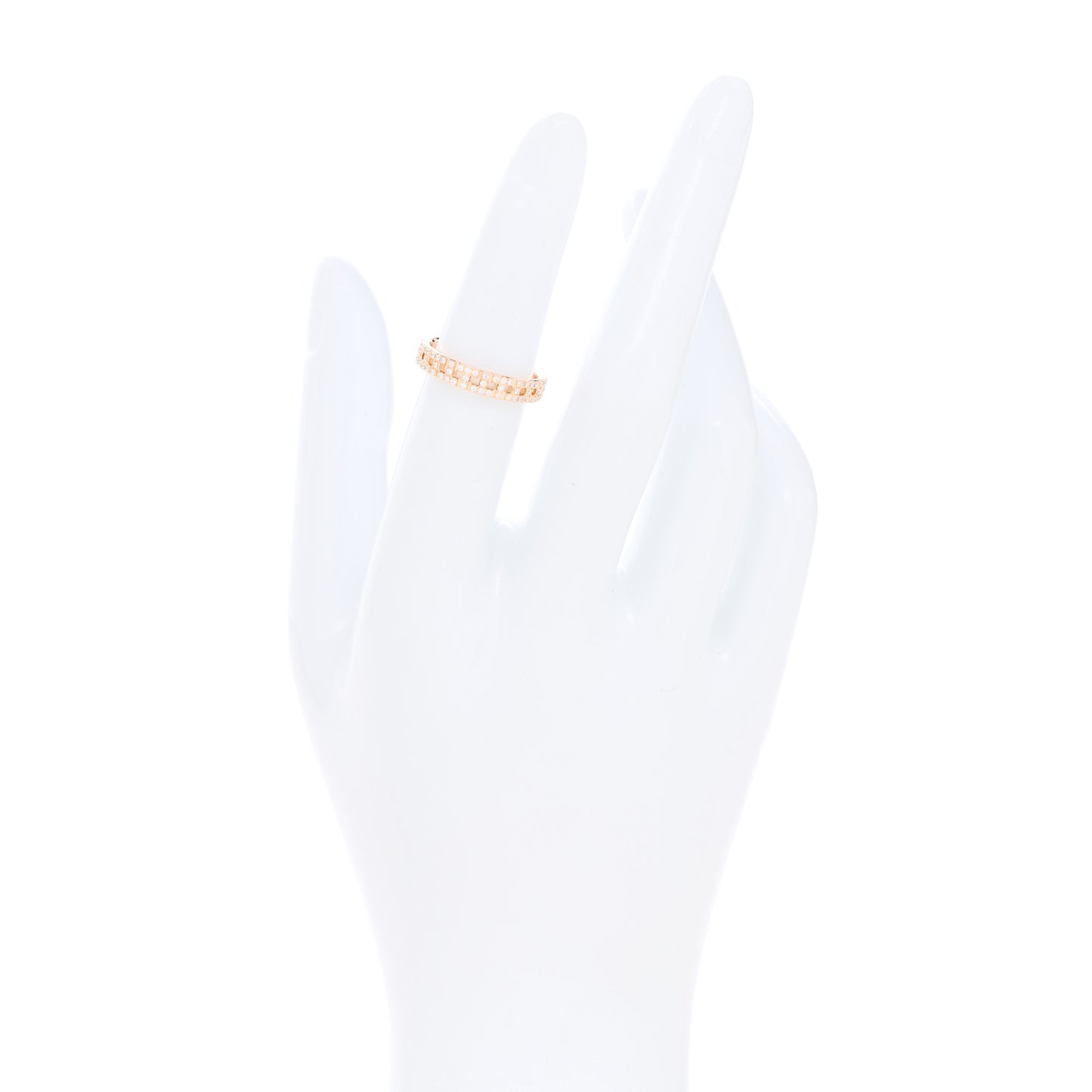 18K Rose Gold Diamond Narrow T True Band Ring 49 5