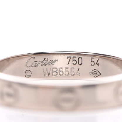 Cartier 18K White Gold 3.5mm LOVE Wedding Band Ring 54 6.75 4 of 5