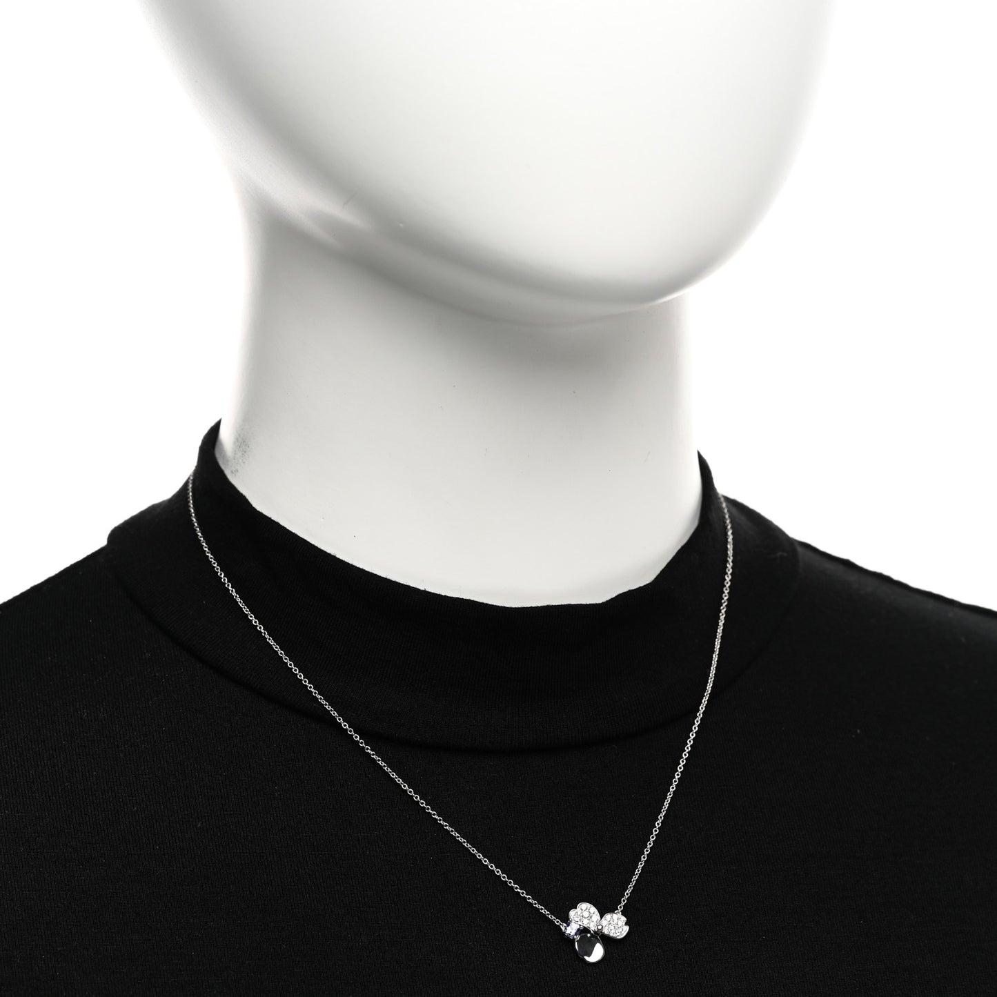 Platinum Diamond Tanzanite Paper Flowers Pendant Necklace