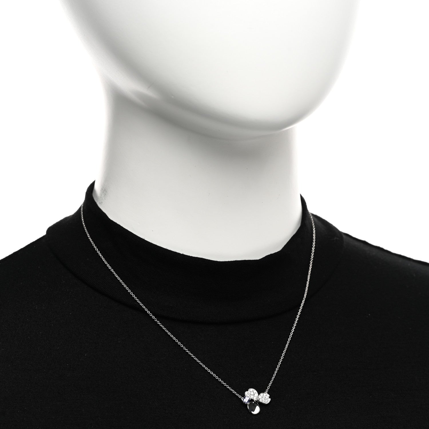 Tiffany Platinum Diamond Tanzanite Paper Flowers Pendant Necklace 2 of 5