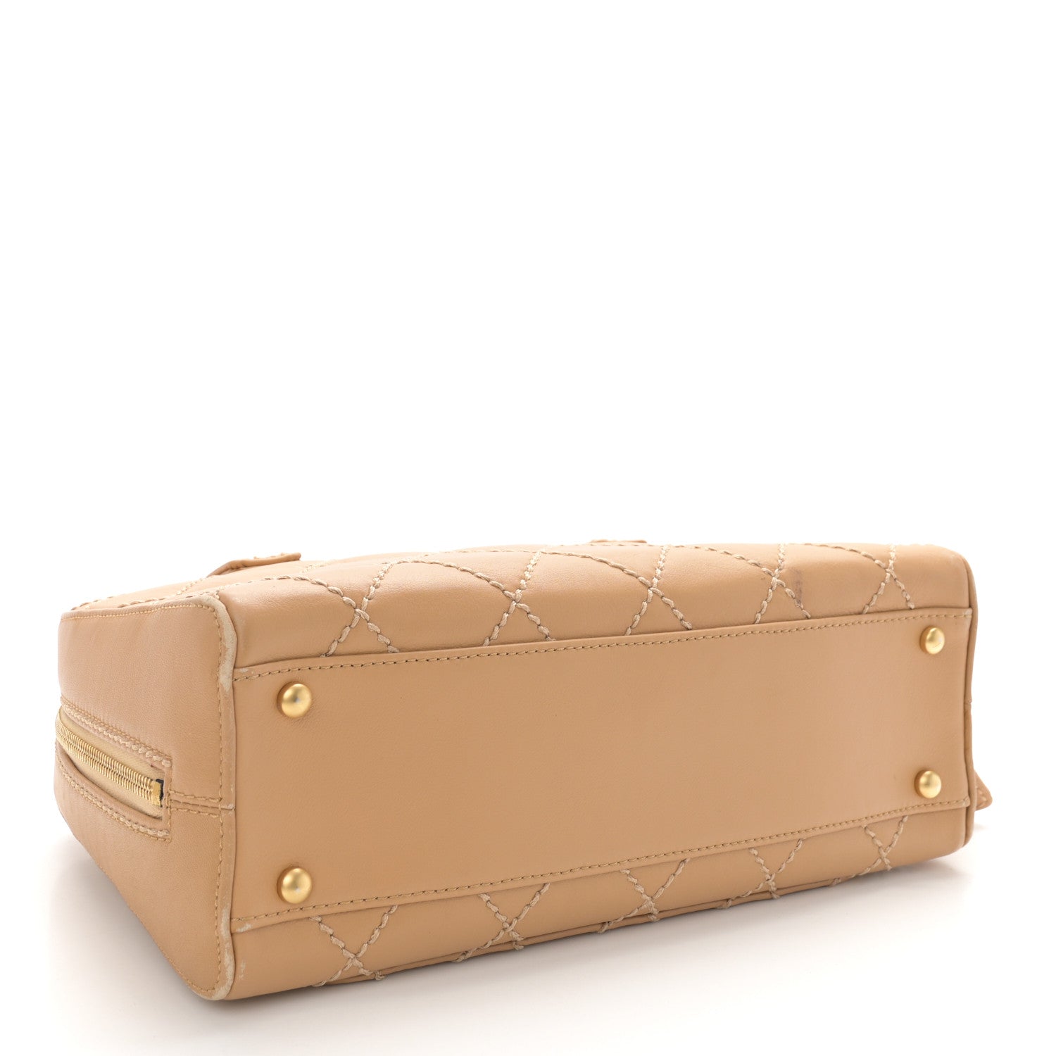 Chanel Calfskin Wild Stitch Top Handle Bag Beige 5 of 20