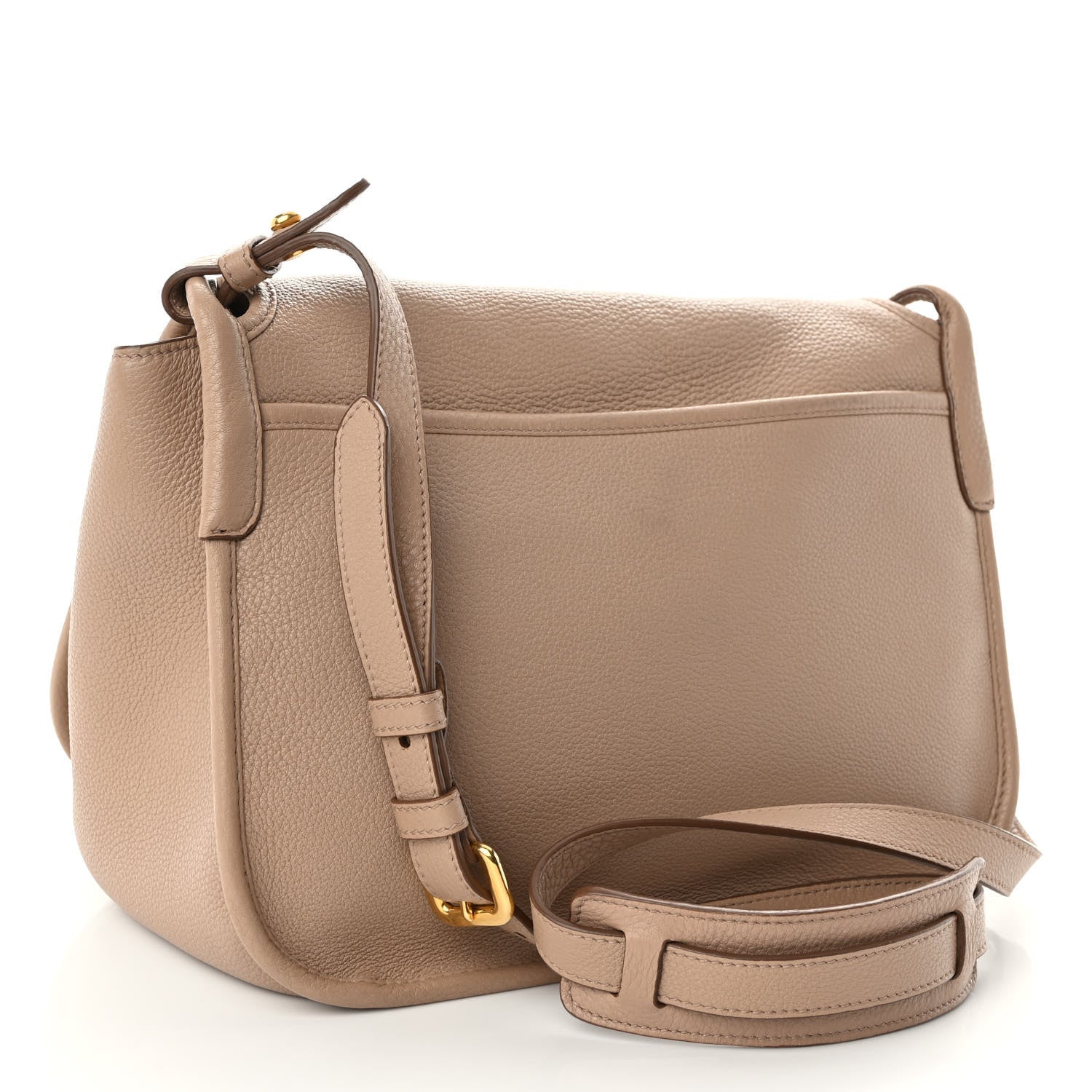 Prada Vitello Daino Embossed Logo Flap Shoulder Bag Cammeo 3 of 10
