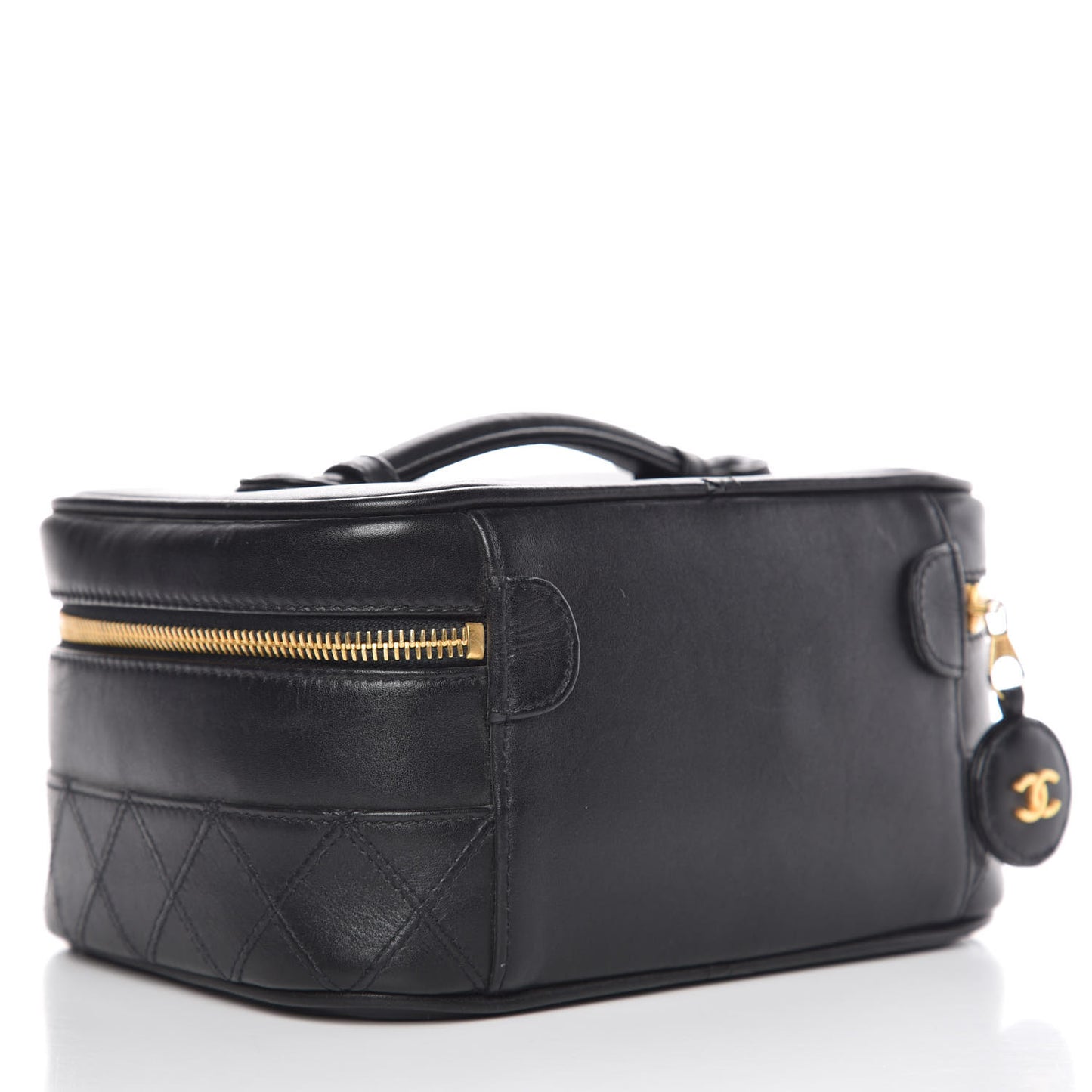 Lambskin Vanity Cosmetic Case Black
