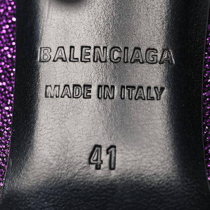 Balenciaga Shiny Fabric Square Knife 110mm Pumps 41 Purple 6 of 9