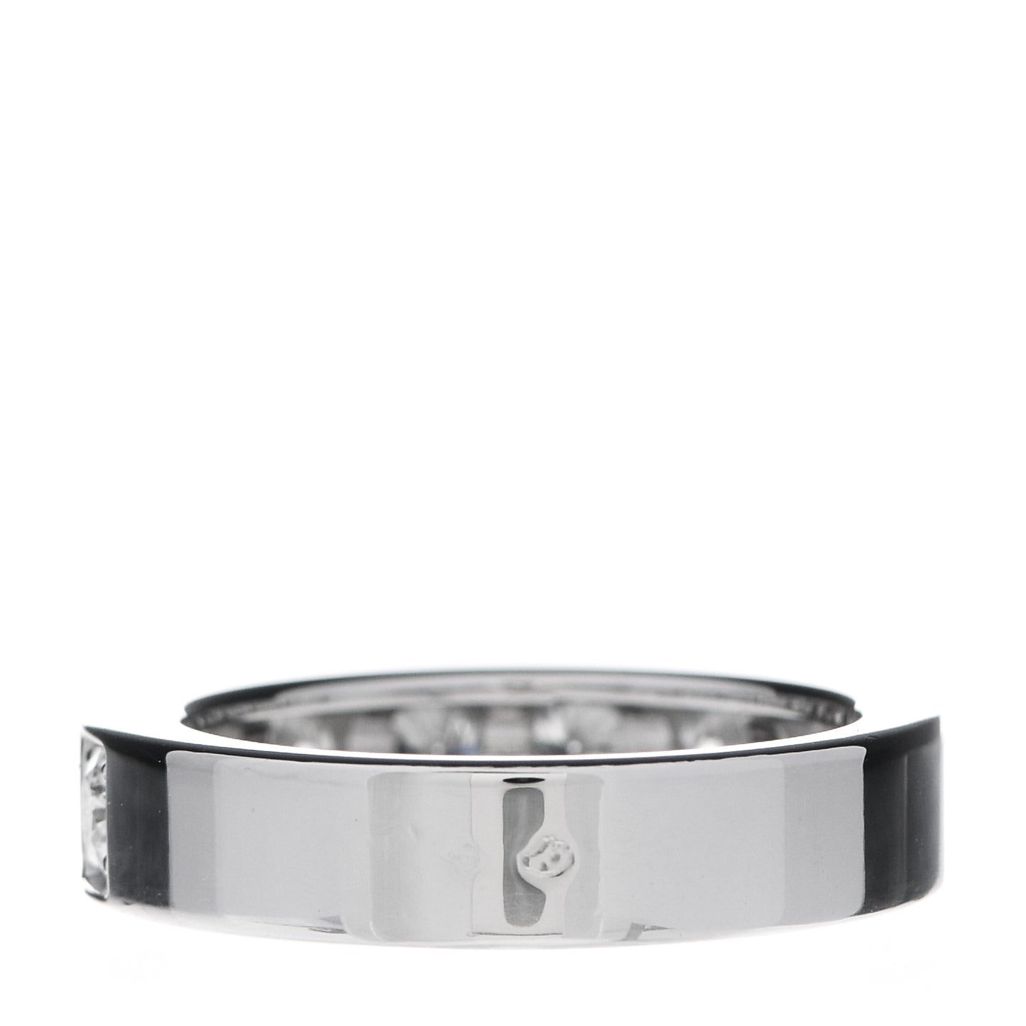 18K White Gold Diamond Tectonic Band Ring 55 7.25