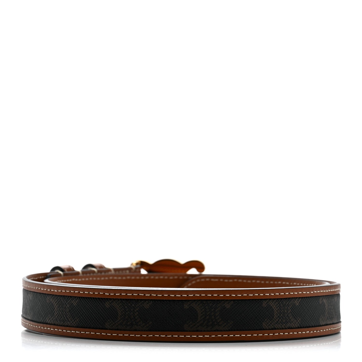 Celine Canvas Calfskin Medium 25mm Triomphe Belt 80 32 Tan 2 of 6