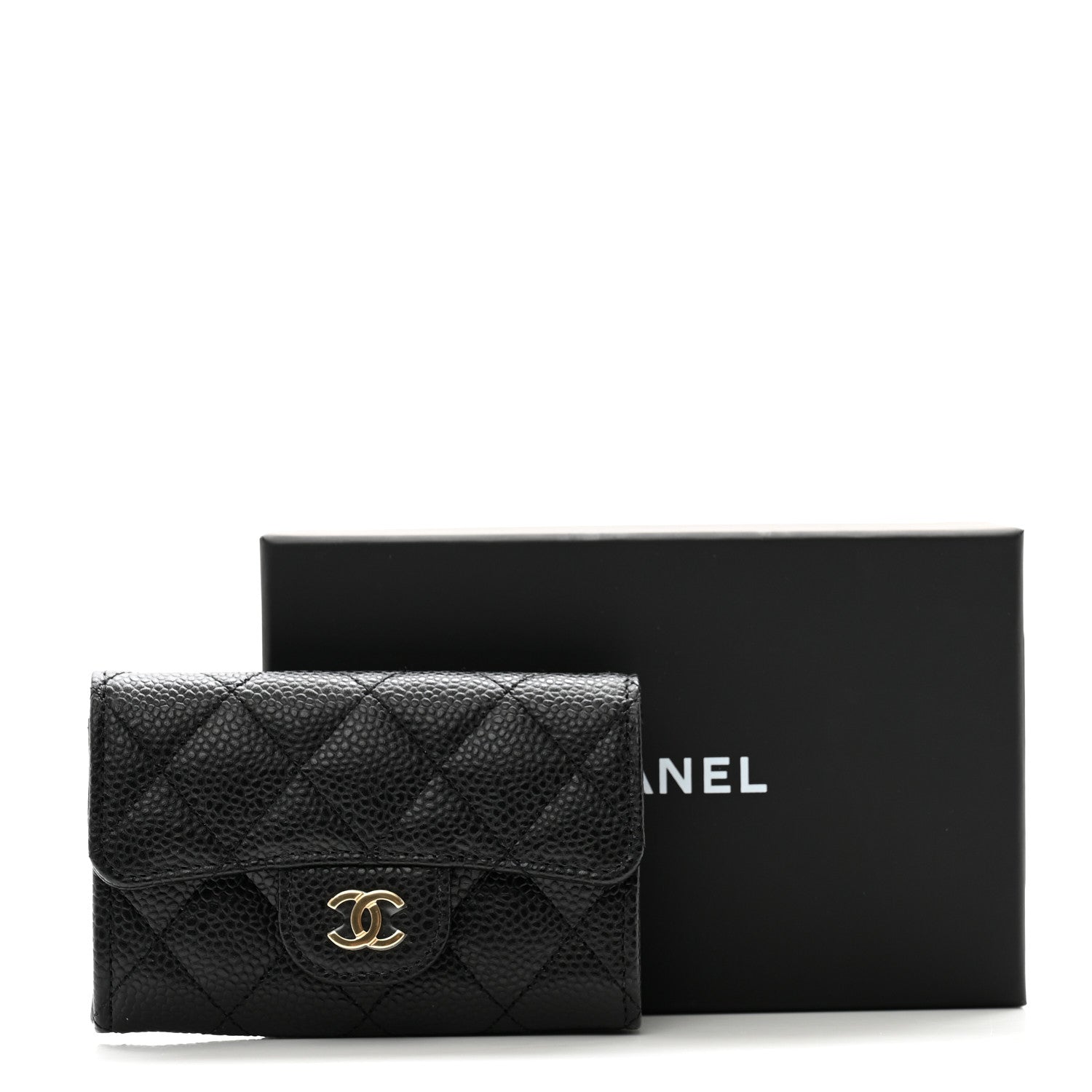 Chanel Caviar Quilted Flap Card Holder Wallet Black 9 of 9