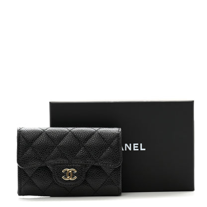 Chanel Caviar Quilted Flap Card Holder Wallet Black 9 of 9