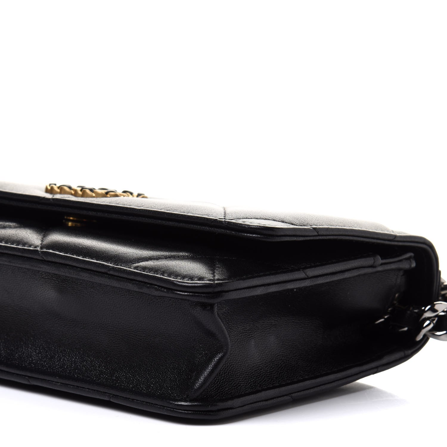 Chanel Goatskin Quilted Chanel 19 Wallet On Chain WOC Black 12 of 13