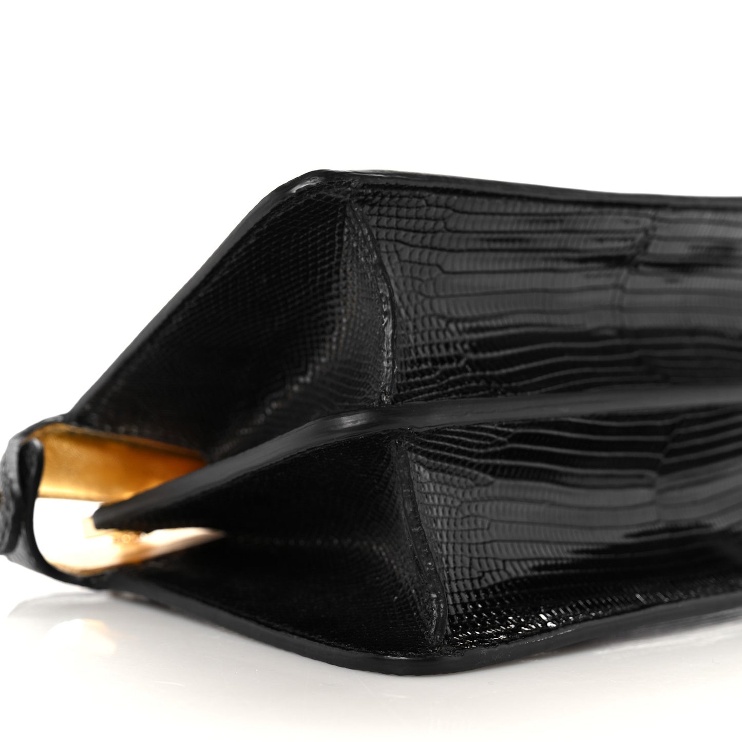 Lizard Peekaboo I SEE U East West Chain Satchel Black