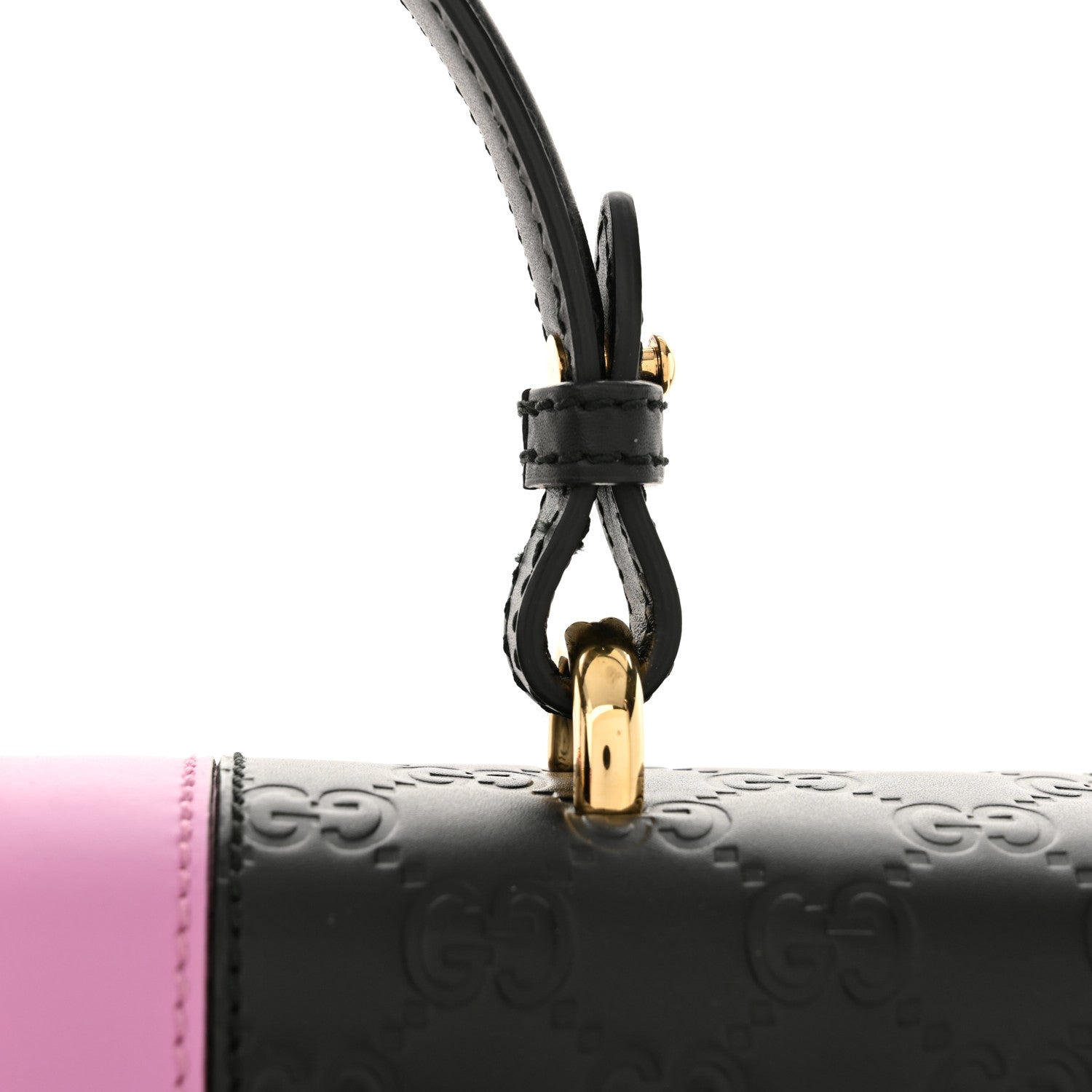 Gucci Guccissima Medium Sylvie Top Handle Bag Black Pink 15 of 16