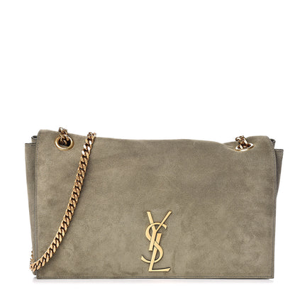 Saint Laurent Smooth Calfskin Suede Medium Reversible Monogram Kate Satchel Olive 1 of 13