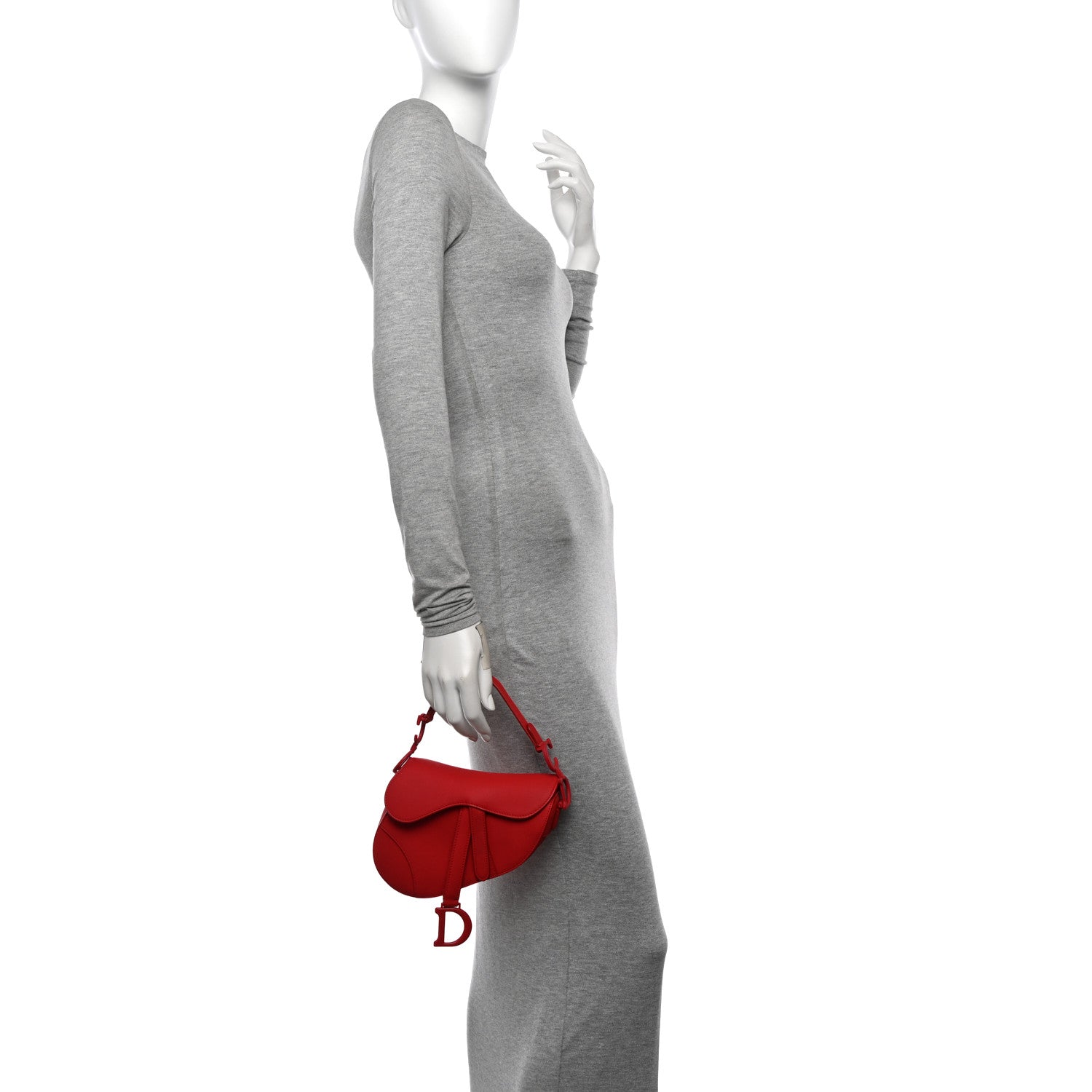 Christian Dior Ultra Matte Calfskin Mini Saddle Bag Red 2 of 12