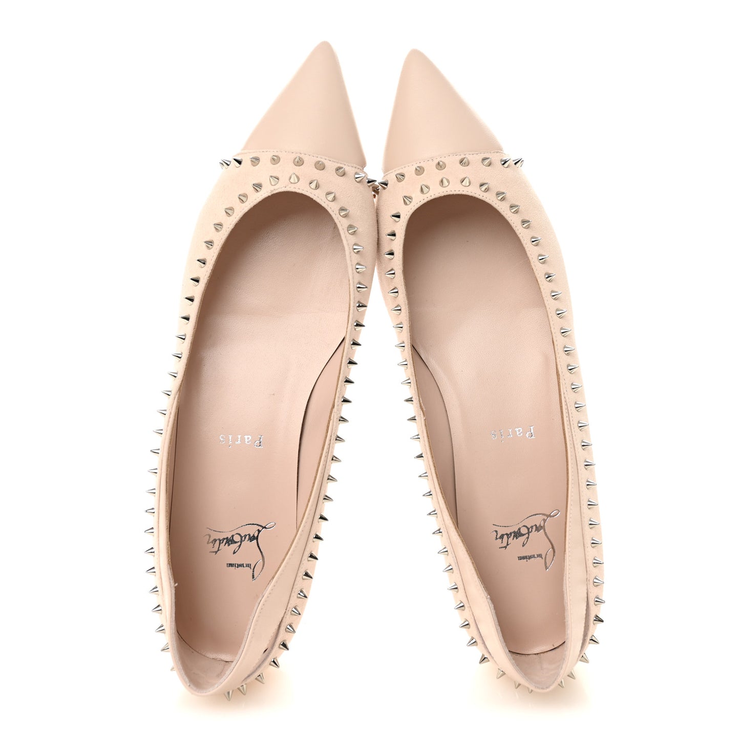 Nappa Suede Spikes Duvettina Ballerina Flats 40 Leche