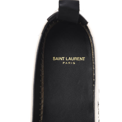 Saint Laurent Canvas Nappa Elba Light Logo Embroidered Espadrilles 39 Panna 7 of 8