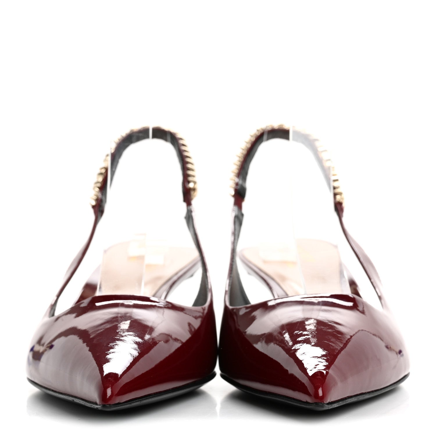 Gucci Patent Signoria 35mm Slingback Pumps 39 Rosso Ancora 3 of 10