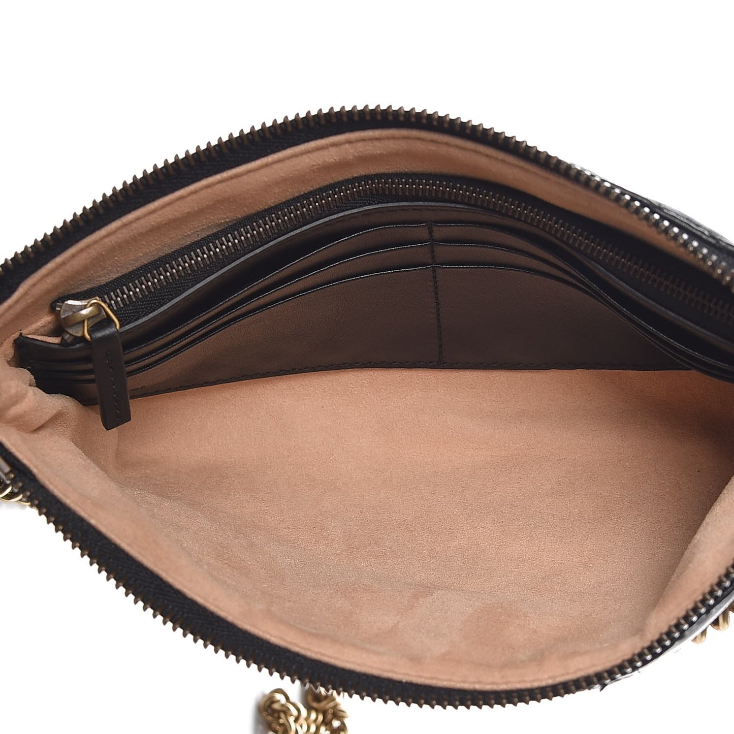Calfskin Matelasse Mini GG Marmont Chain Bag Black