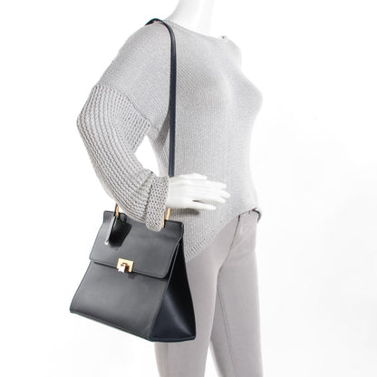 Balenciaga Calfskin Le Dix M Cartable Shoulder Bag Bleu Nuit 2 of 8