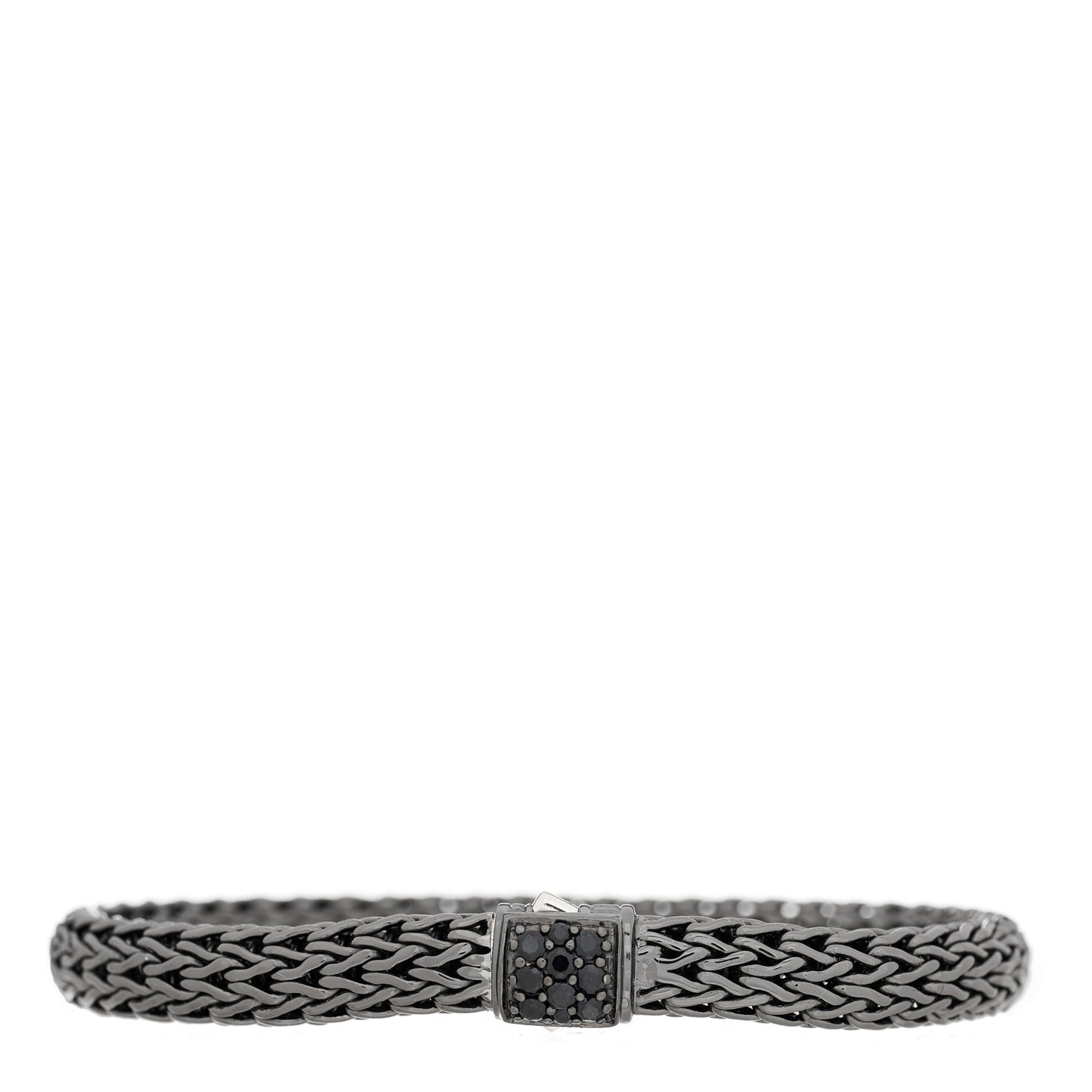 Blackened Sterling Silver Black Sapphire 7mm Classic Chain Bracelet