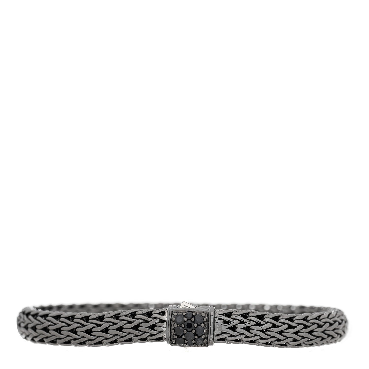 John Hardy Blackened Sterling Silver Black Sapphire 7mm Classic Chain Bracelet 1 of 3