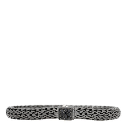John Hardy Blackened Sterling Silver Black Sapphire 7mm Classic Chain Bracelet 1 of 3