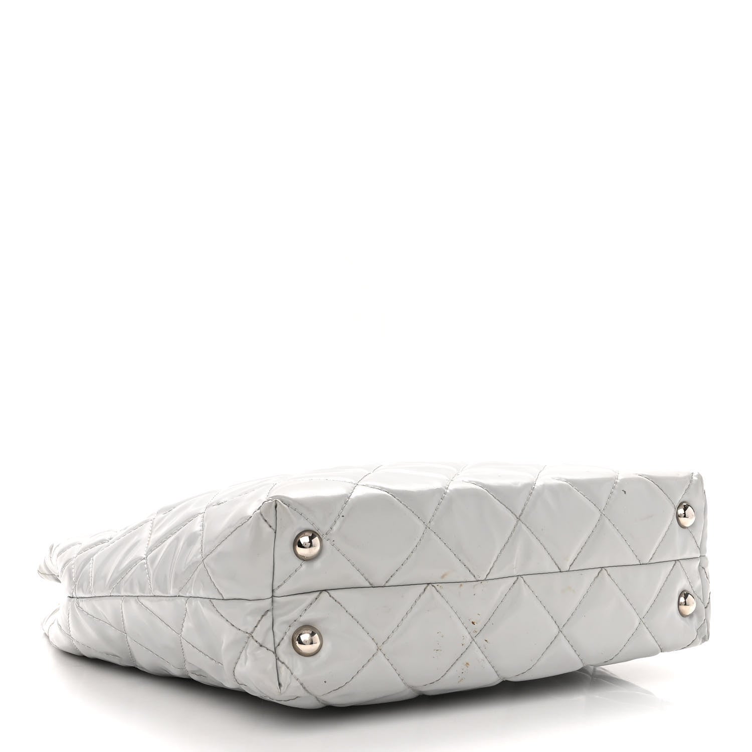 Chanel Vinyl Quilted In The Business North South Tote Light Grey 4 of 11