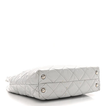 Chanel Vinyl Quilted In The Business North South Tote Light Grey 4 of 11