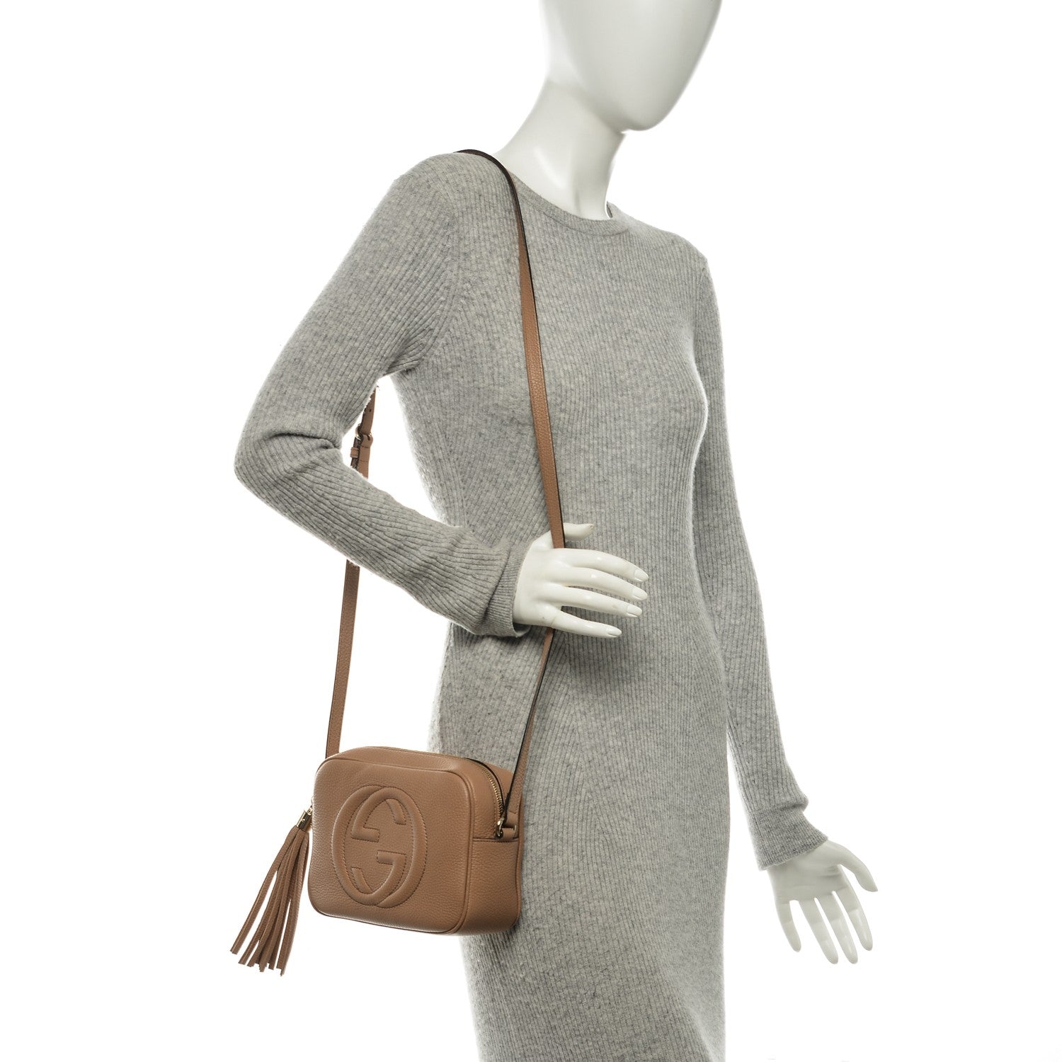 Gucci Pebbled Calfskin Small Soho Disco Bag Rose Beige 2 of 7