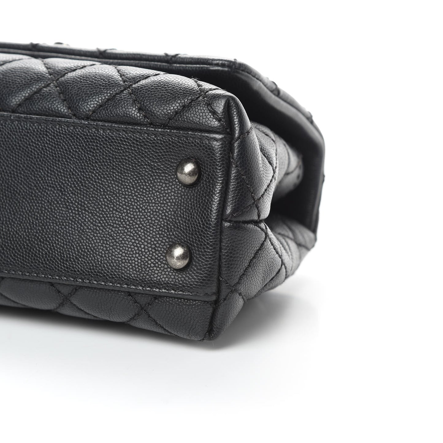 Caviar Quilted Mini Coco Handle Flap Black