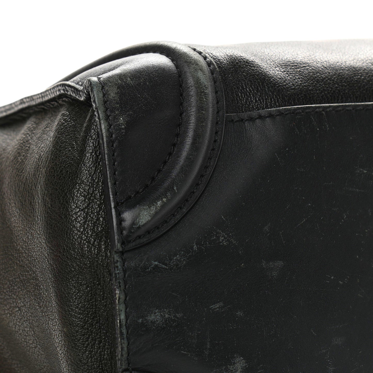 Smooth Calfskin Mini Bi-Color Luggage Forest Black