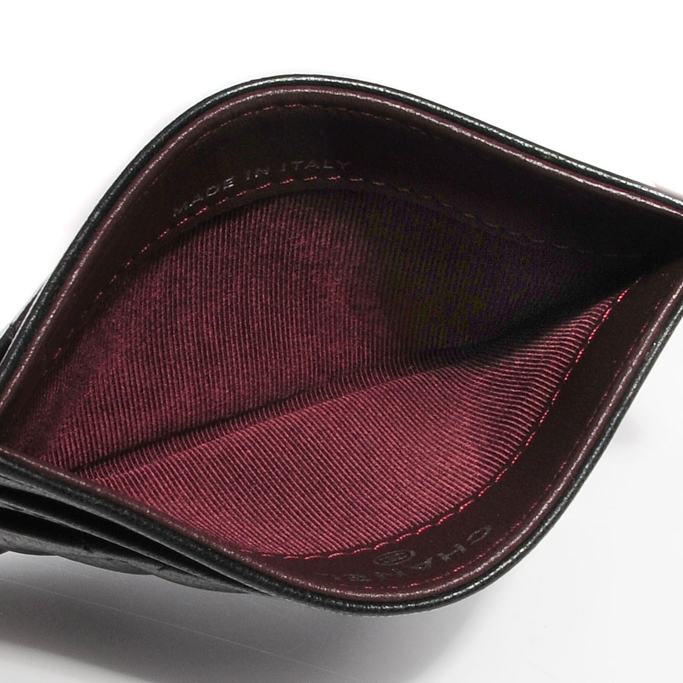 Lambskin Quilted Card Holder Black