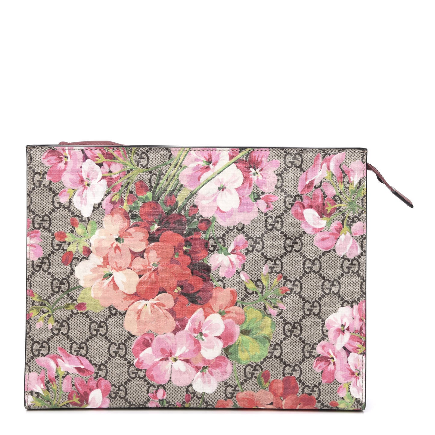 GG Supreme Monogram Blooms Large Cosmetic Case Beige Multicolor Dry Rose