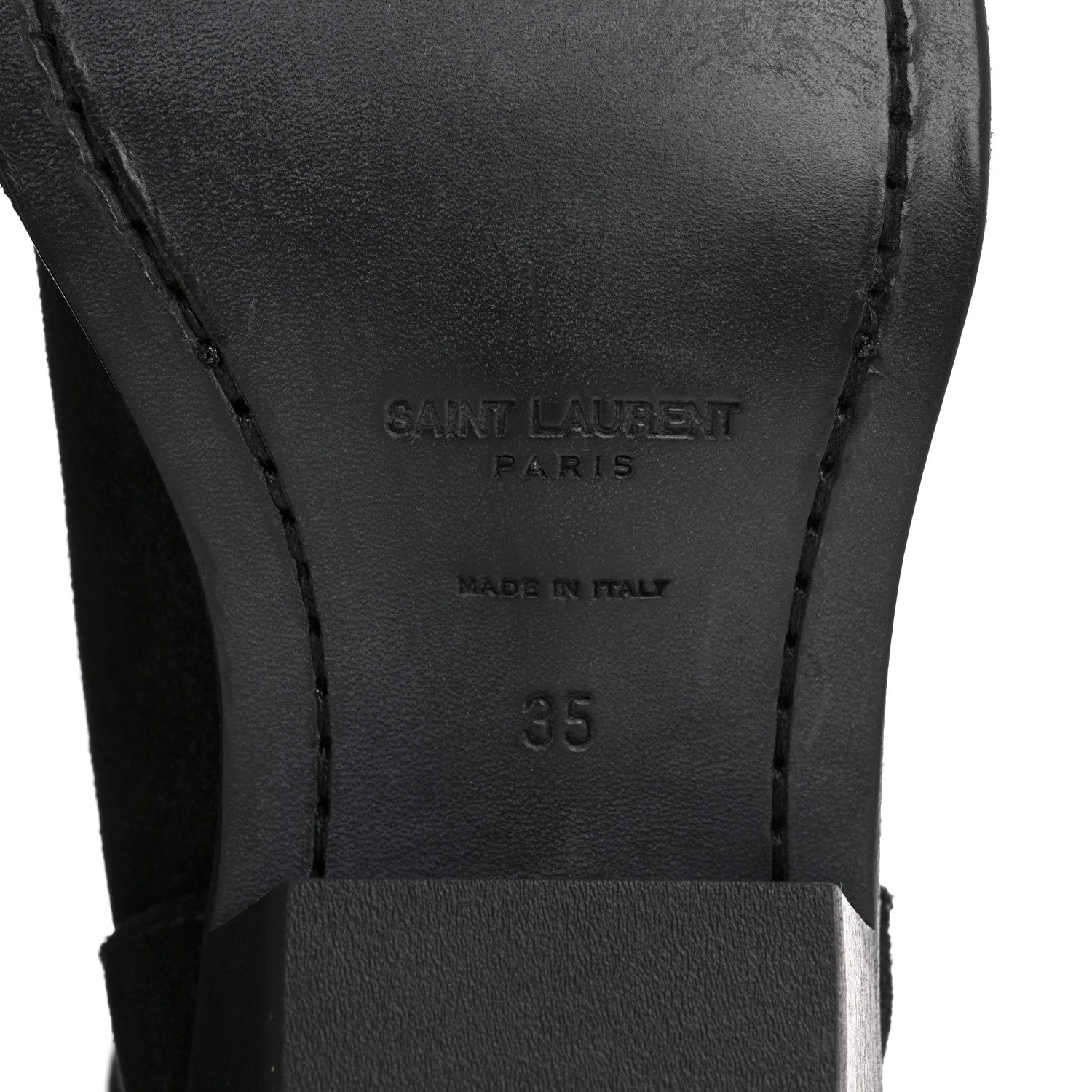 Saint Laurent Suede Eastwood Western Boots 35 Black 1736923