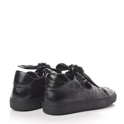 Chanel Crumpled Calfskin Womens CC Bow Sneakers 38.5 Black 4 of 6