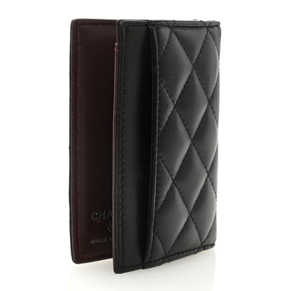Chanel Lambskin Quilted Card Holder Wallet Black 3 of 8