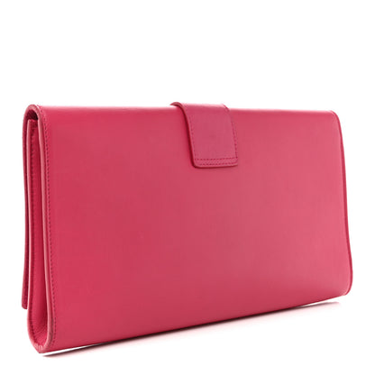 Saint Laurent Calfskin Classic Y Ligne Clutch Fuchsia 3 of 12