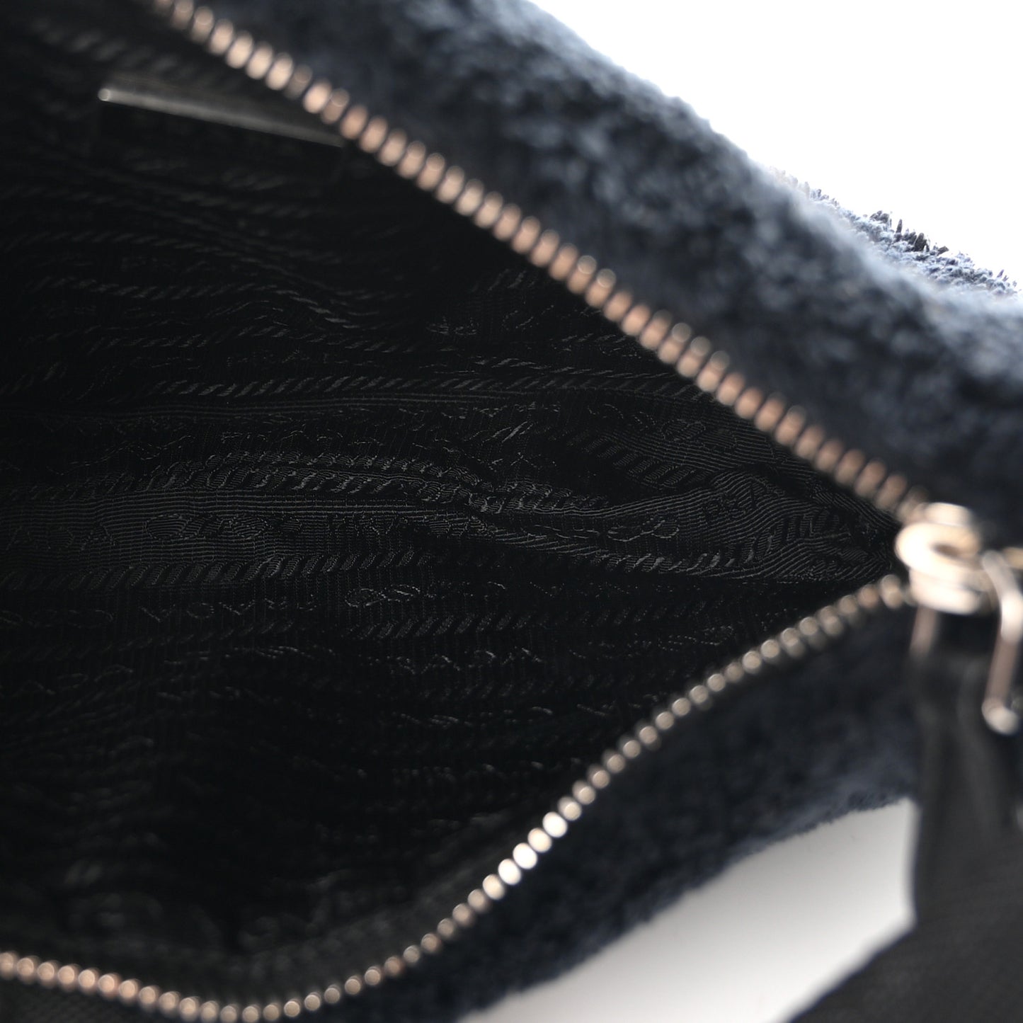 Terry Cloth Mini Re-Edition 2000 Bag Black White Black White