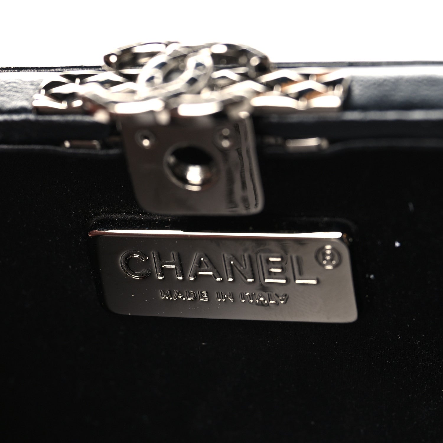 Chanel Crystal Calfskin Minaudiere Clutch Black 6 of 11