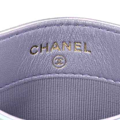 Chanel Iridescent Calfskin Quilted Chanel 19 Card Holder Light Purple 6 of 9